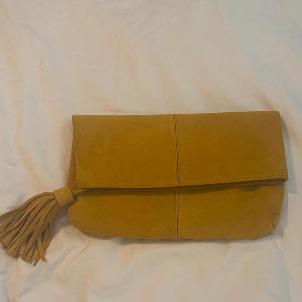 Suede Clutch with Tassel